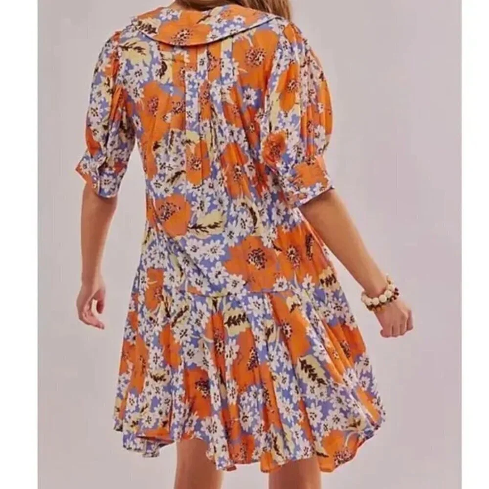 Free People NEW Sugar Crush Dress in Cobalt Combo - XS